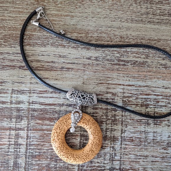 Handmade Lava Stone Aromatherapy Diffuser Necklaces - Mustard/Gold - Picture 2 of 10